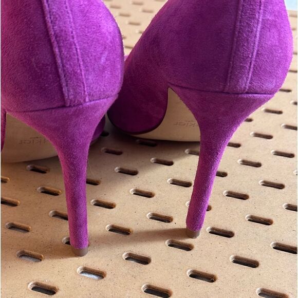 Botkier shoes Womens Sz 10 M high heels Leather suede Marci Raspberry Fizz Pump - Picture 12 of 14
